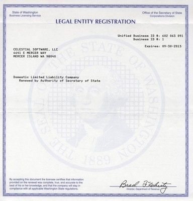 License Washington 2013